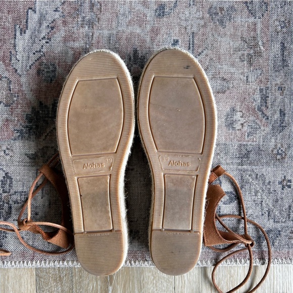 ALOHAS Suede Lace-Up Espadrille Platform Gladiator Sandals – Tan, Size 39 (US 8) - Picture 4 of 9